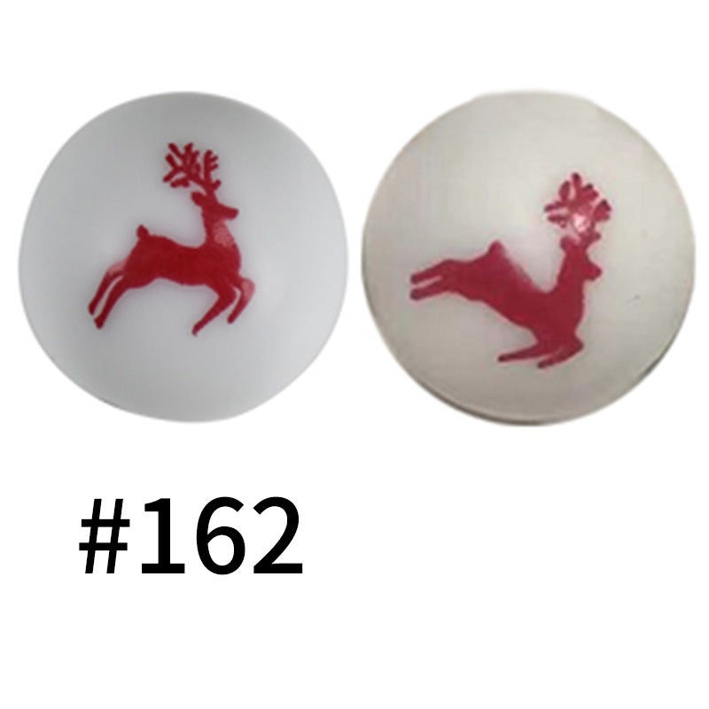 50pcs 19mm Printed Silicone Beads Printed Design 125