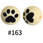 50pcs 15mm Printed Silicone Beads Animal and Camouflage Pattern Color #1-#350