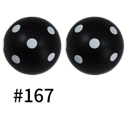 50pcs 19mm Printed Silicone Beads Printed Design 130