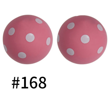 50pcs 19mm Printed Silicone Beads Printed Design 131
