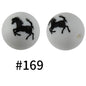 Round Printed Silicone Beads 169