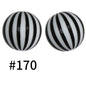Round Printed Silicone Beads 170