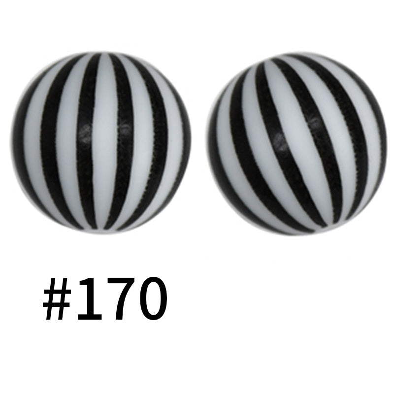 50pcs 19mm Printed Silicone Beads Printed Design 133