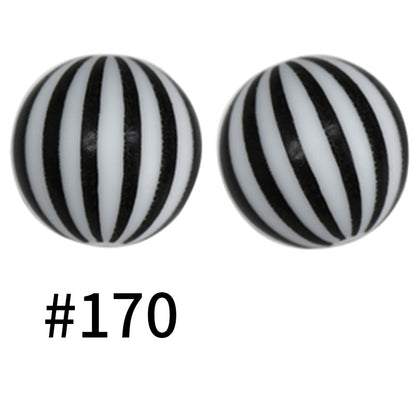 50pcs 19mm Printed Silicone Beads Printed Design 133