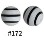 Round Printed Silicone Beads 172