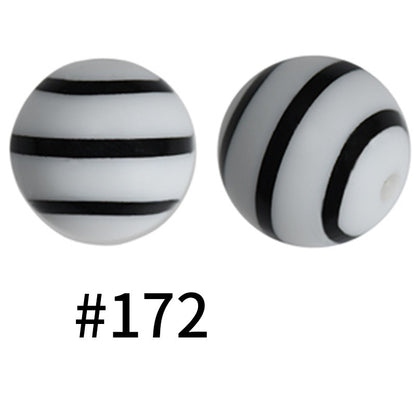 50pcs 19mm Printed Silicone Beads Printed Design 135