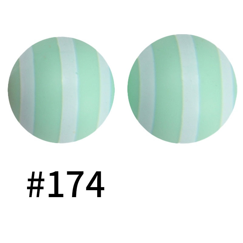 50pcs 19mm Printed Silicone Beads Printed Design 137