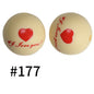Round Printed Silicone Beads 177