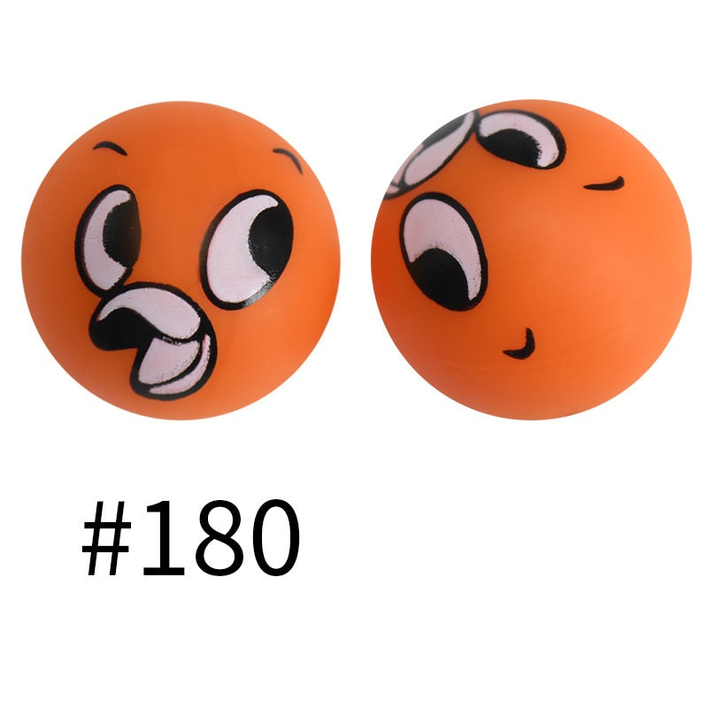 50pcs 19mm Printed Silicone Beads Printed Design 143