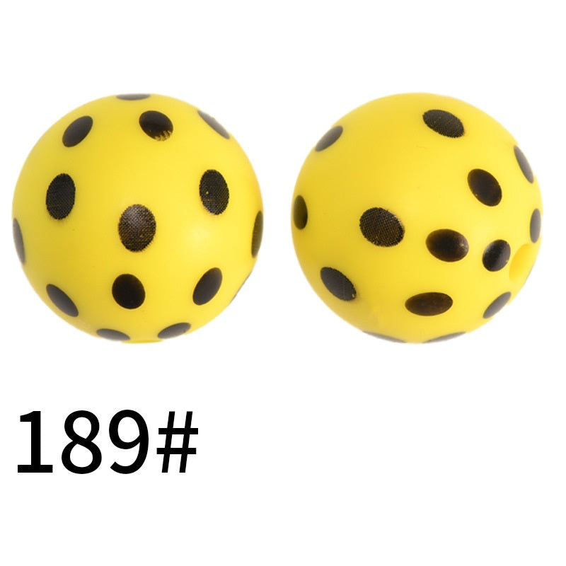 50pcs 19mm Printed Silicone Beads Printed Design 151