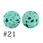 Round Printed Silicone Beads 21