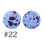 50pcs 12mm Printed Silicone Beads Water Transfer Print Assorted Colors 67
