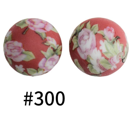 50pcs 19mm Printed Silicone Beads Printed Design 152