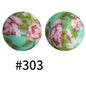 50pcs 19mm Printed Silicone Beads Printed Design 155