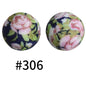 50pcs 19mm Printed Silicone Beads Printed Design 158
