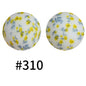 50pcs 19mm Printed Silicone Beads Printed Design 162