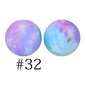 50pcs 12mm Printed Silicone Beads Water Transfer Print Assorted Colors 77