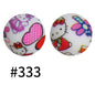 50pcs 15mm Printed Silicone Beads Animal and Camouflage Pattern Color #1-#350