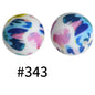 Round Printed Silicone Beads 413