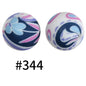 Round Printed Silicone Beads 414
