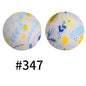 Round Printed Silicone Beads 417