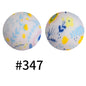 50pcs 19mm Printed Silicone Beads Printed Design 100