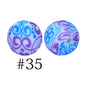 50pcs 12mm Printed Silicone Beads Water Transfer Print Assorted Colors 80