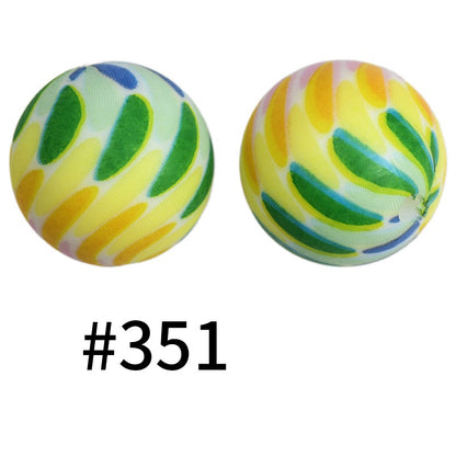 50pcs 19mm Printed Silicone Beads Printed Design 104