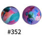 50pcs 15mm Printed Silicone Beads Animal and Camouflage Pattern Color #351-#553