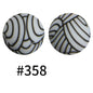 50pcs 15mm Printed Silicone Beads Animal and Camouflage Pattern Color #351-#553