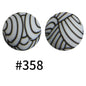 50pcs 19mm Printed Silicone Beads Printed Design 111
