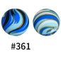 50pcs 19mm Printed Silicone Beads Printed Design 16