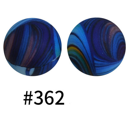 50pcs 19mm Printed Silicone Beads Printed Design 17