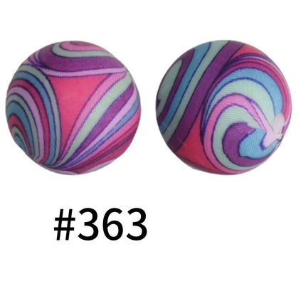 50pcs 19mm Printed Silicone Beads Printed Design 18