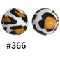 50pcs 19mm Printed Silicone Beads Printed Design 21