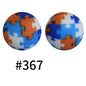 50pcs 19mm Printed Silicone Beads Printed Design 22