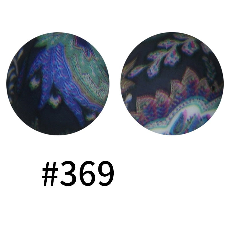 50pcs 19mm Printed Silicone Beads Printed Design 24