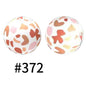 50pcs 19mm Printed Silicone Beads Printed Design 26