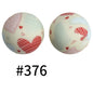 50pcs 19mm Printed Silicone Beads Printed Design 30