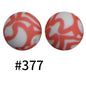 50pcs 19mm Printed Silicone Beads Printed Design 31