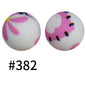 50pcs 15mm Printed Silicone Beads Animal and Camouflage Pattern Color #351-#553