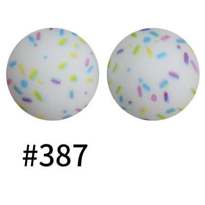 50pcs 15mm Printed Silicone Beads Animal and Camouflage Pattern Color #351-#553