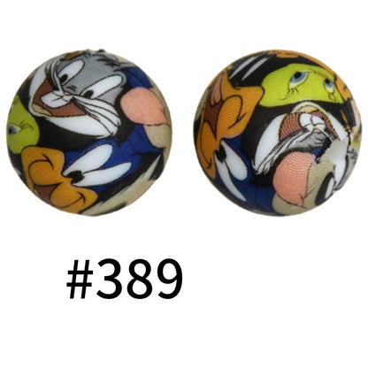50pcs 19mm Printed Silicone Beads Printed Design 42