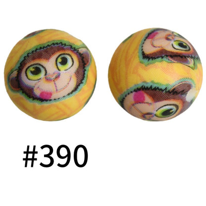 50pcs 19mm Printed Silicone Beads Printed Design 43