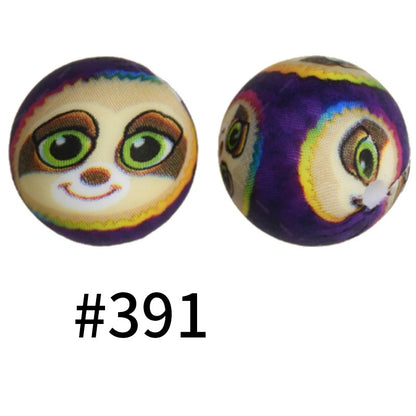 50pcs 19mm Printed Silicone Beads Printed Design 44