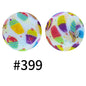 50pcs 19mm Printed Silicone Beads Printed Design 52