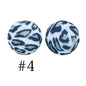 50pcs 12mm Printed Silicone Beads Water Transfer Print Assorted Colors 49