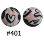 50pcs 15mm Printed Silicone Beads Animal and Camouflage Pattern Color #351-#553