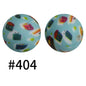 50pcs 19mm Printed Silicone Beads Printed Design 57