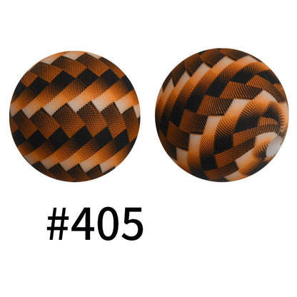 50pcs 19mm Printed Silicone Beads Printed Design 58